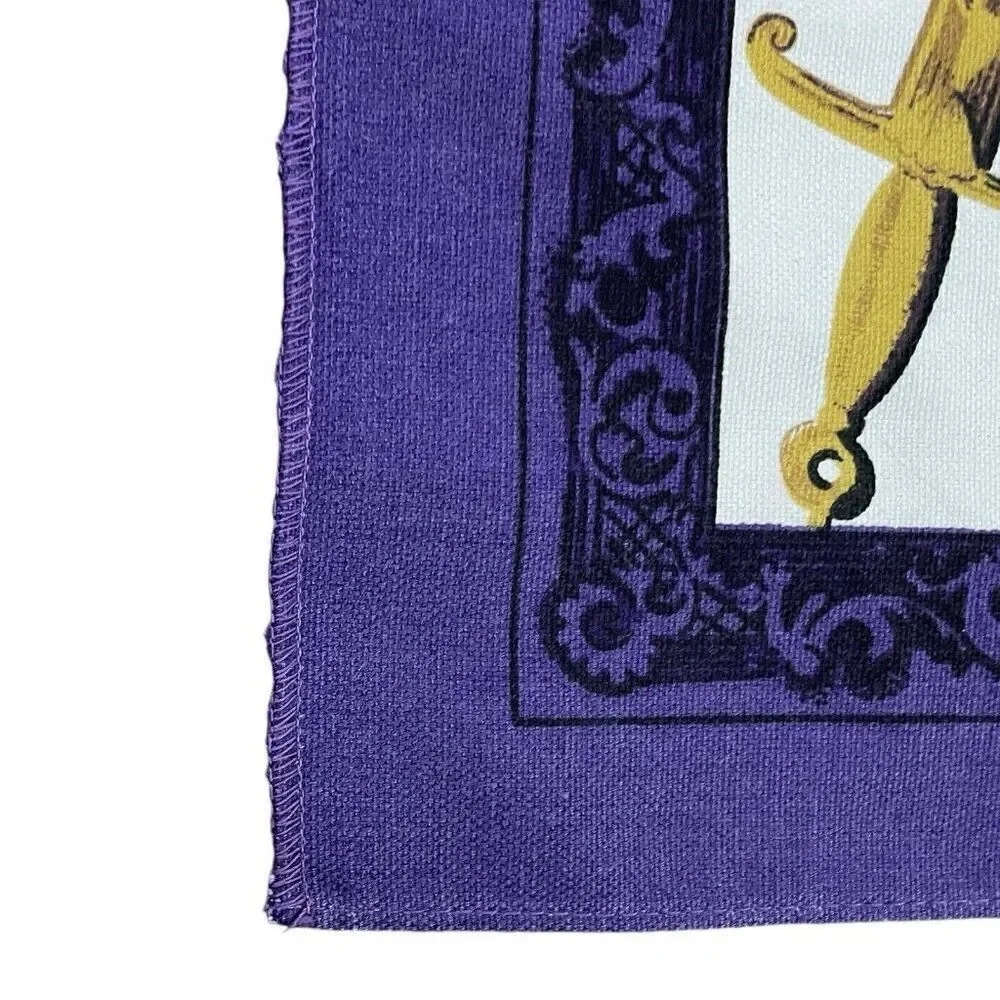 Vintage 1977 Lamont The Queen's Silver Jubilee Purple Cotton Tea Towel 29 x 14